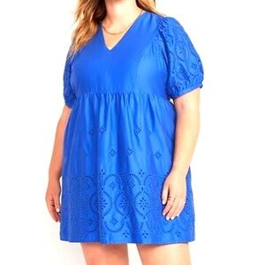 NWOT Old Navy Blue Puff Sleeve Sundress